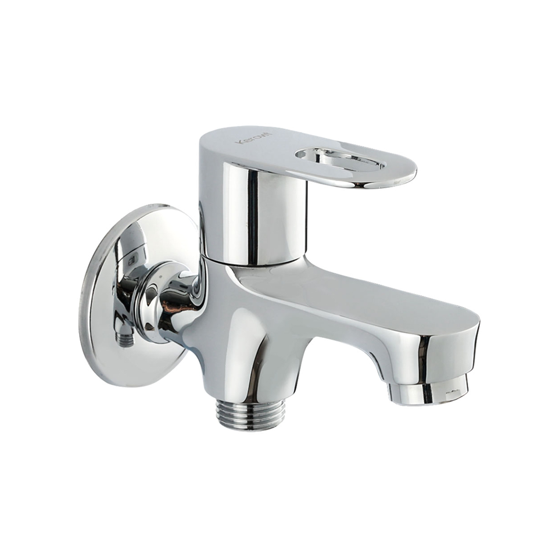 Kerovit KB2111005 Trendy Silver Chrome Finish 2 Way Bib Tap Nitaibath homes with Flange, KB2111005